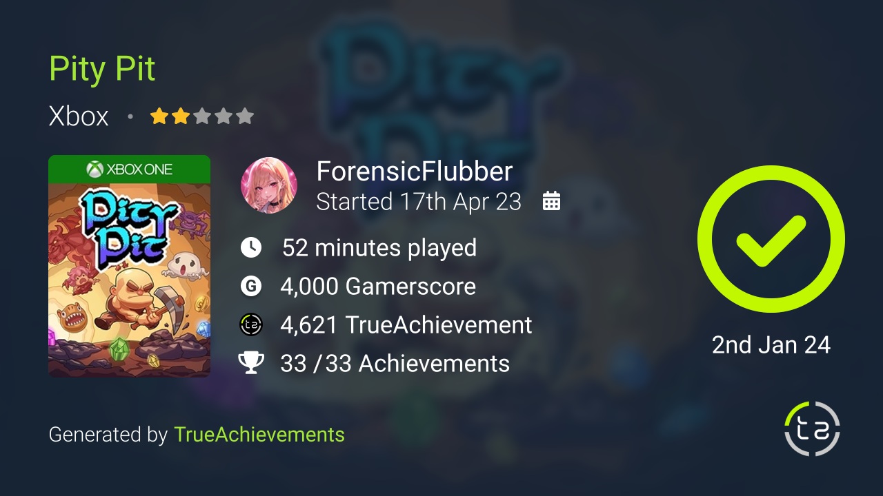 Pity Pit achievement summary